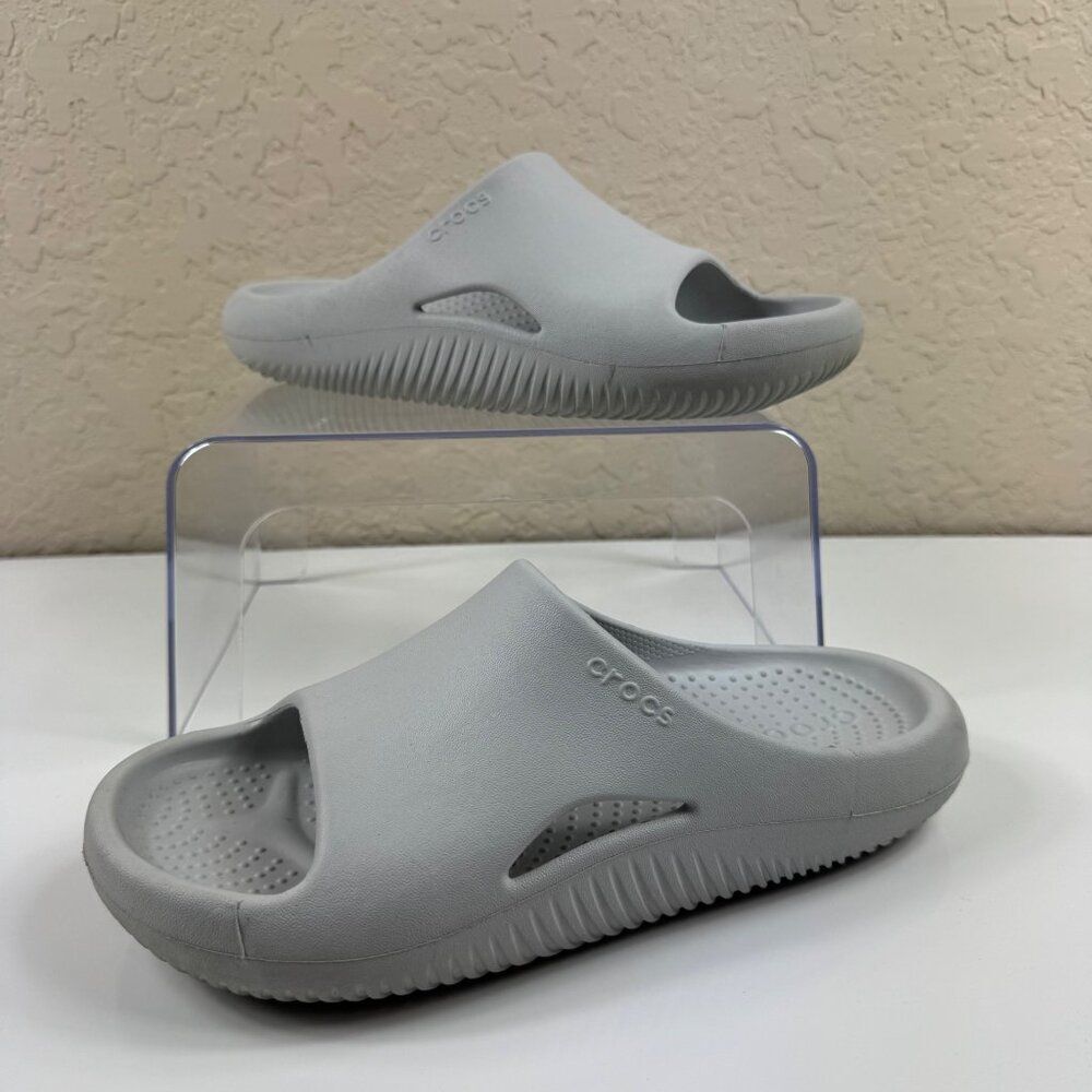 Crocs Mellow Recovery Slides Slip On Sandal Atmosphere Gray Unisex M4 W6 Comfort